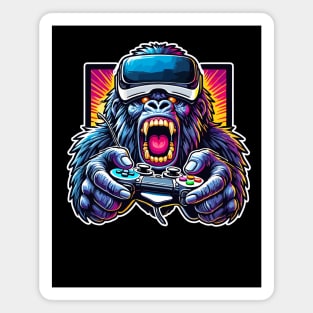 Funny Gorilla VR Playing Tag Boys Adult Gorilla VR Gamer Magnet